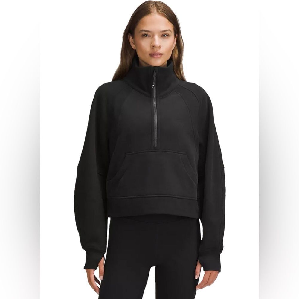 lululemon athletica Scuba Oversized Funnel Neck Half Zip in Black